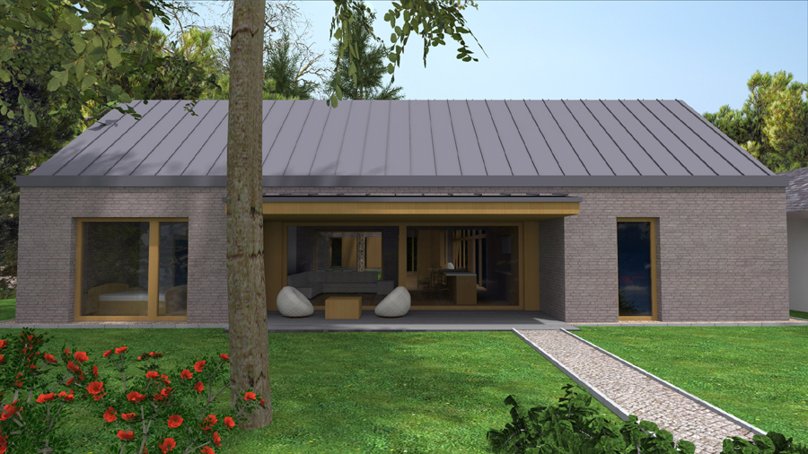 Családi ház tervezése Gödöllőn, átriumház generáltervezés referencia