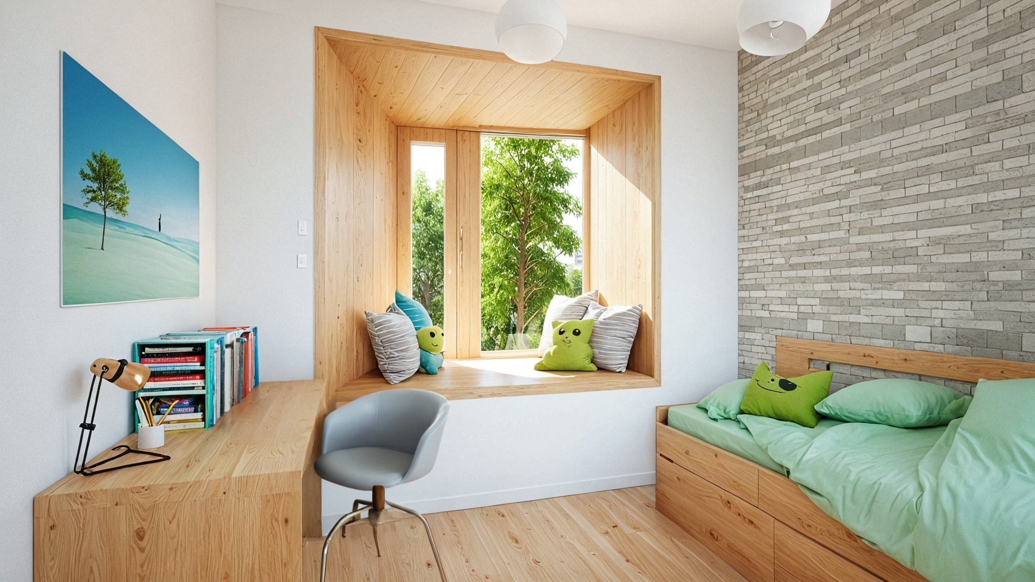 Átriumház Gödöllön, belsőépítészeti tervezés, gyerekszoba