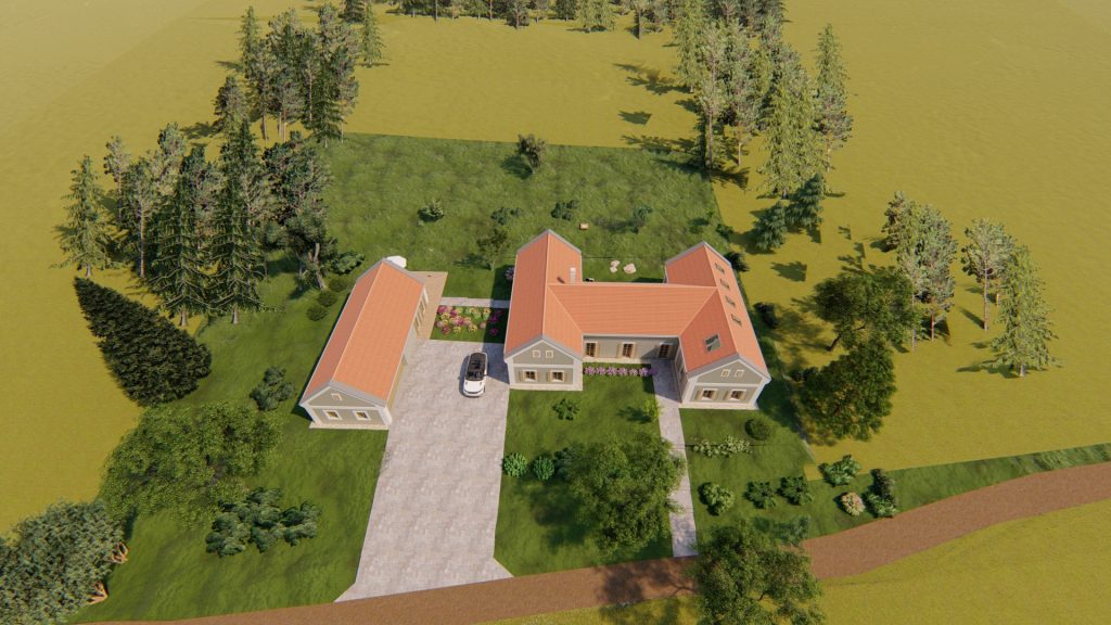 Családi ház hagyományos külsővel Balatonhenyén - felülnézet