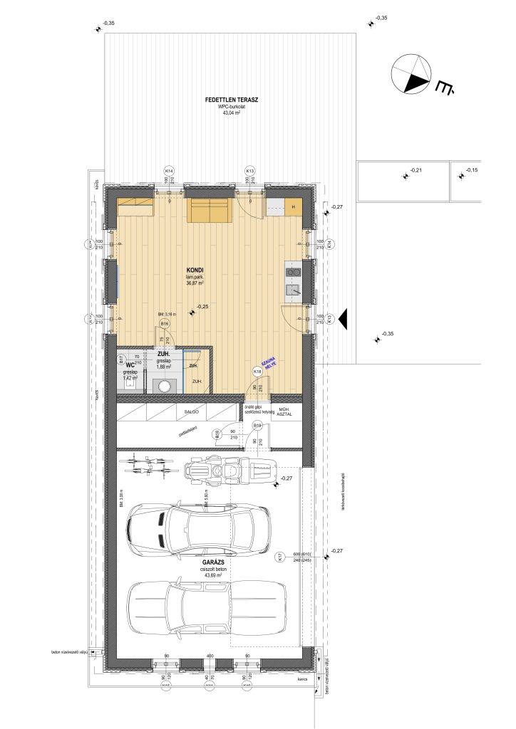 Családi ház hagyományos külsővel Balatonhenyén - kondi alaprajz