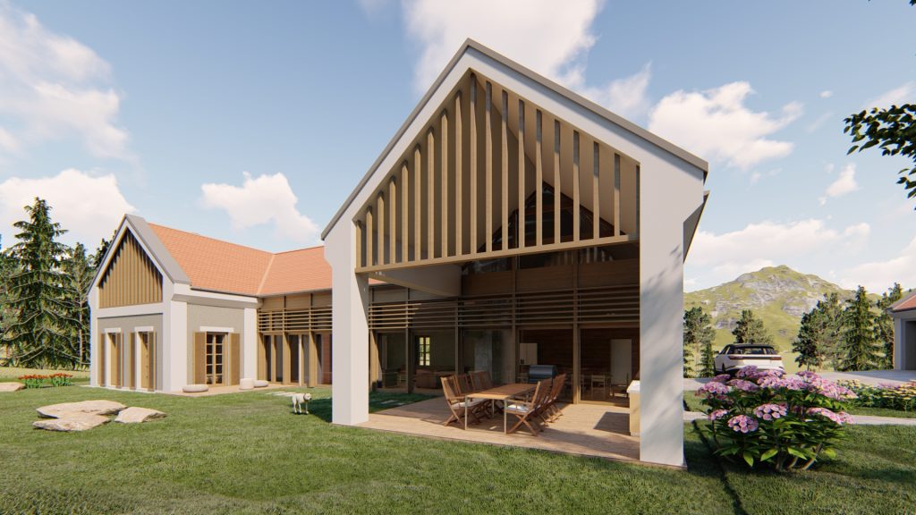 Családi ház hagyományos külsővel Balatonhenyén - terasz