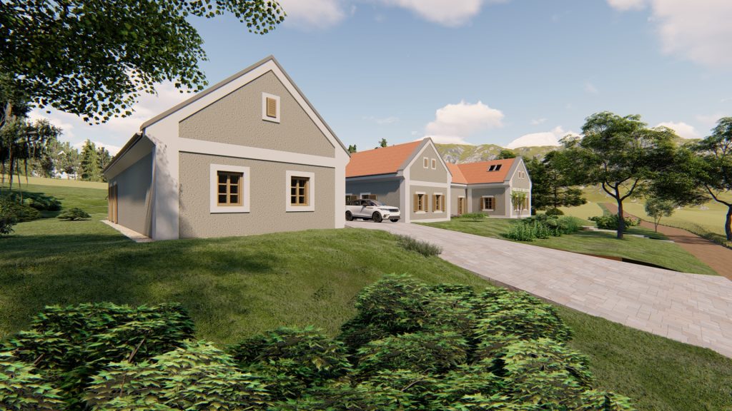 Családi ház hagyományos külsővel Balatonhenyén - látványterv