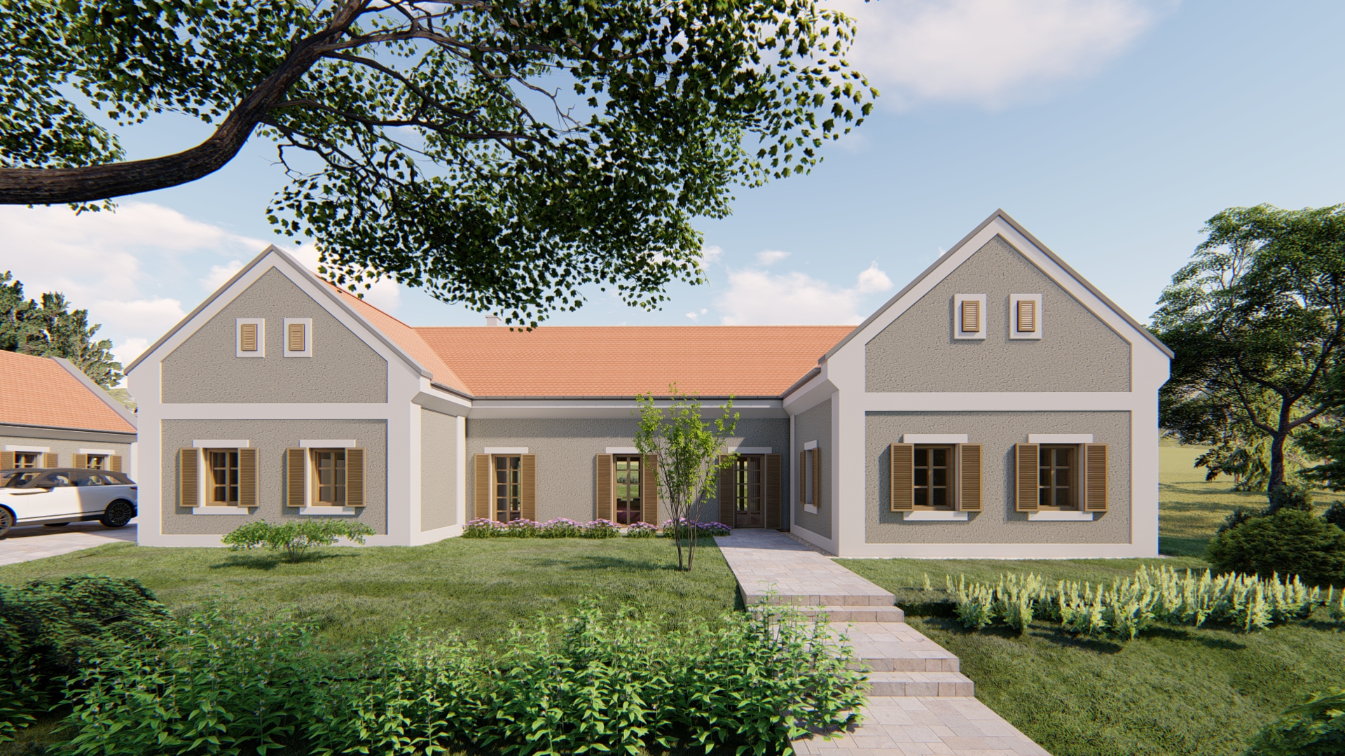 Balatonhenyei családi ház hagyományos köntösben.