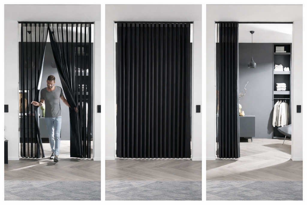 Soft shade függöny a térelválasztó helyiségek közt