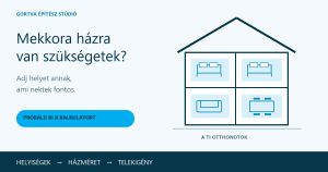 A Gortva helyiségkalkulátora: a helyiségek igényétől a ház méretéig és a becsült telekigényig.